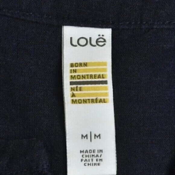 Lole Linen Blend Shirt Dress Sleeveless Mini Blue Size  Medium - Picture 6 of 9